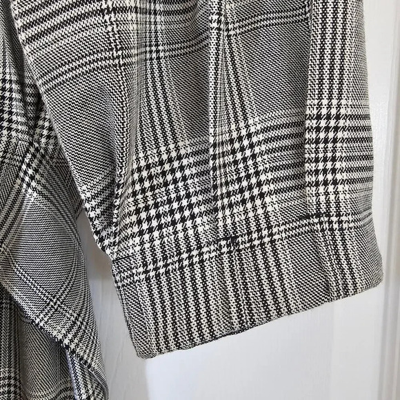 Zara Woman Plaid‎ Dress Small Gray  Puffy Sleeve Midi Belt Winter Work - Picture 5 of 13